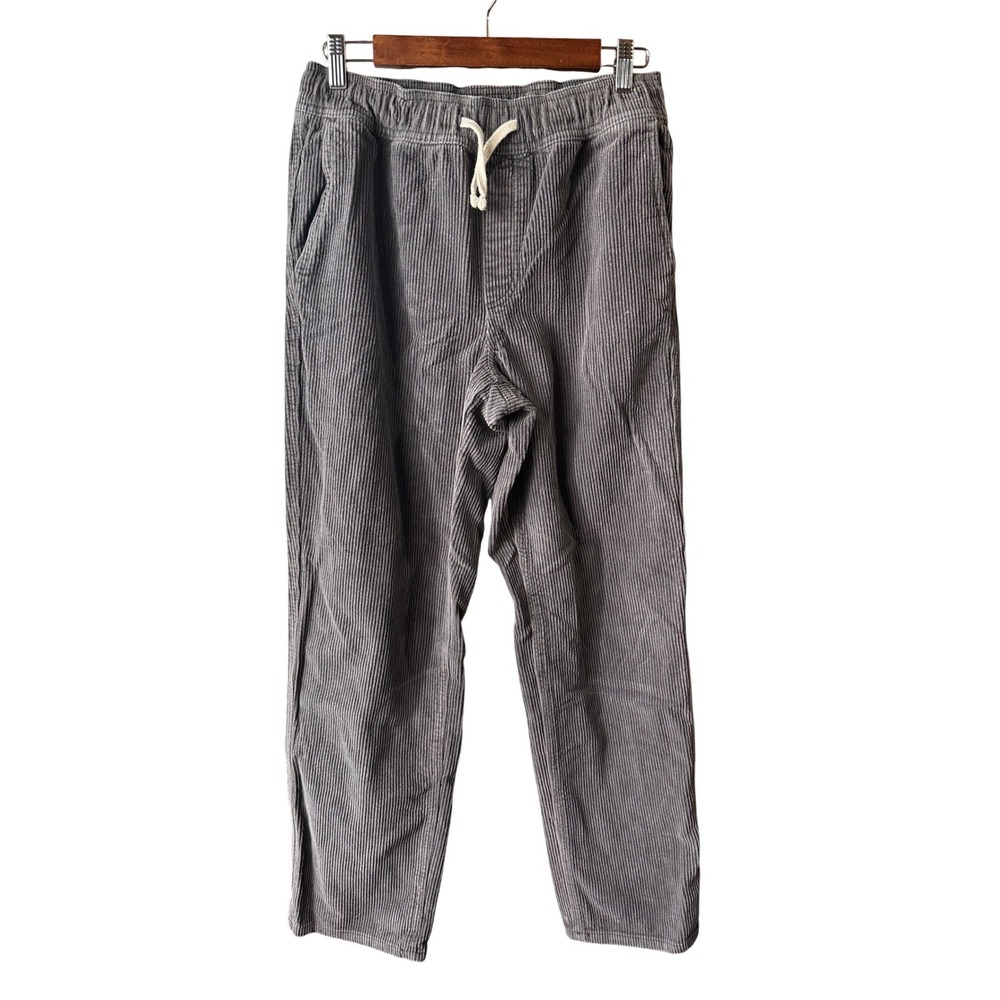 RSQ Corduroy Pants Straight Leg Size S Grey Mens Elastic Waist Drawstring Casual - Picture 1 of 12